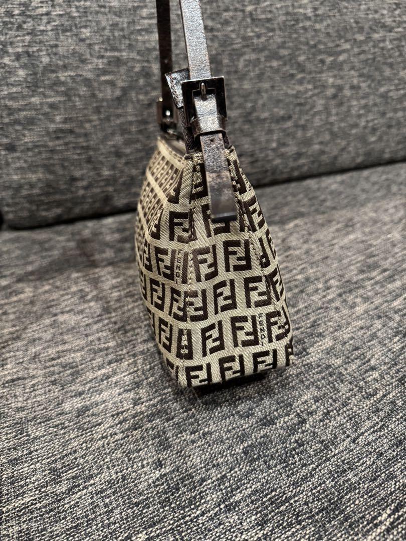 FENDI Hand Shoulder Bag Tote Purse FF Zucca Authentic