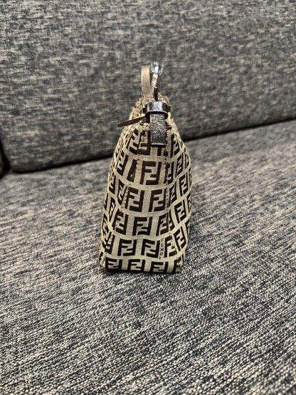 FENDI Hand Shoulder Bag Tote Purse FF Zucca Authentic