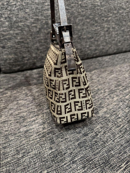 FENDI Hand Shoulder Bag Tote Purse FF Zucca Authentic