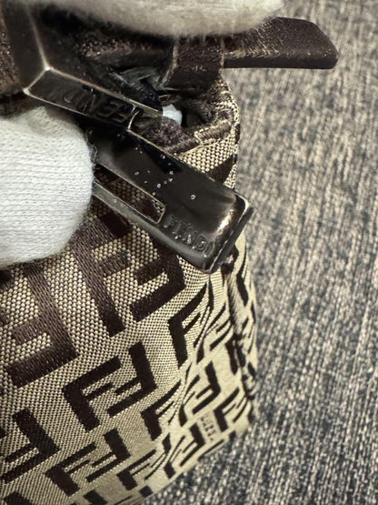 FENDI Hand Shoulder Bag Tote Purse FF Zucca Authentic