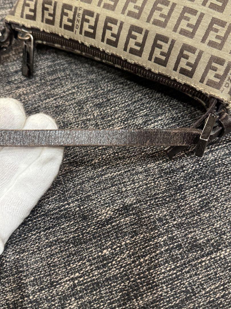 FENDI Hand Shoulder Bag Tote Purse FF Zucca Authentic