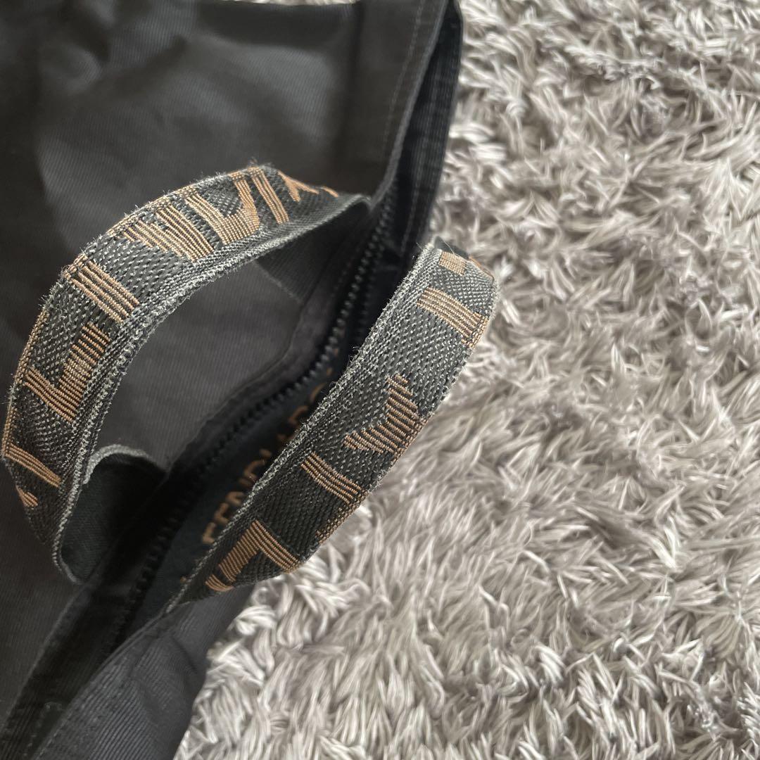 FENDI Hand Bag Tote Purse Logo Black Authentic