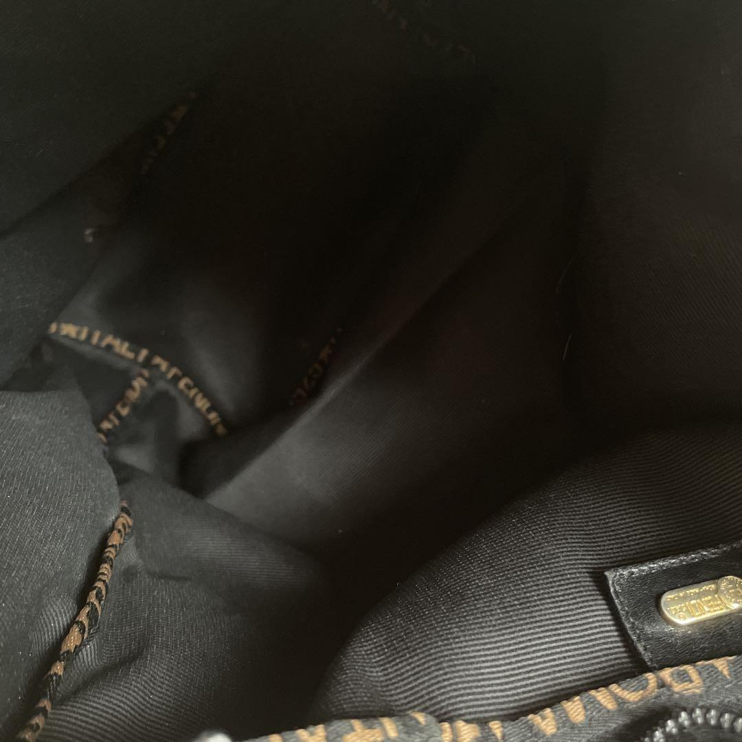 FENDI Hand Bag Tote Purse Logo Black Authentic