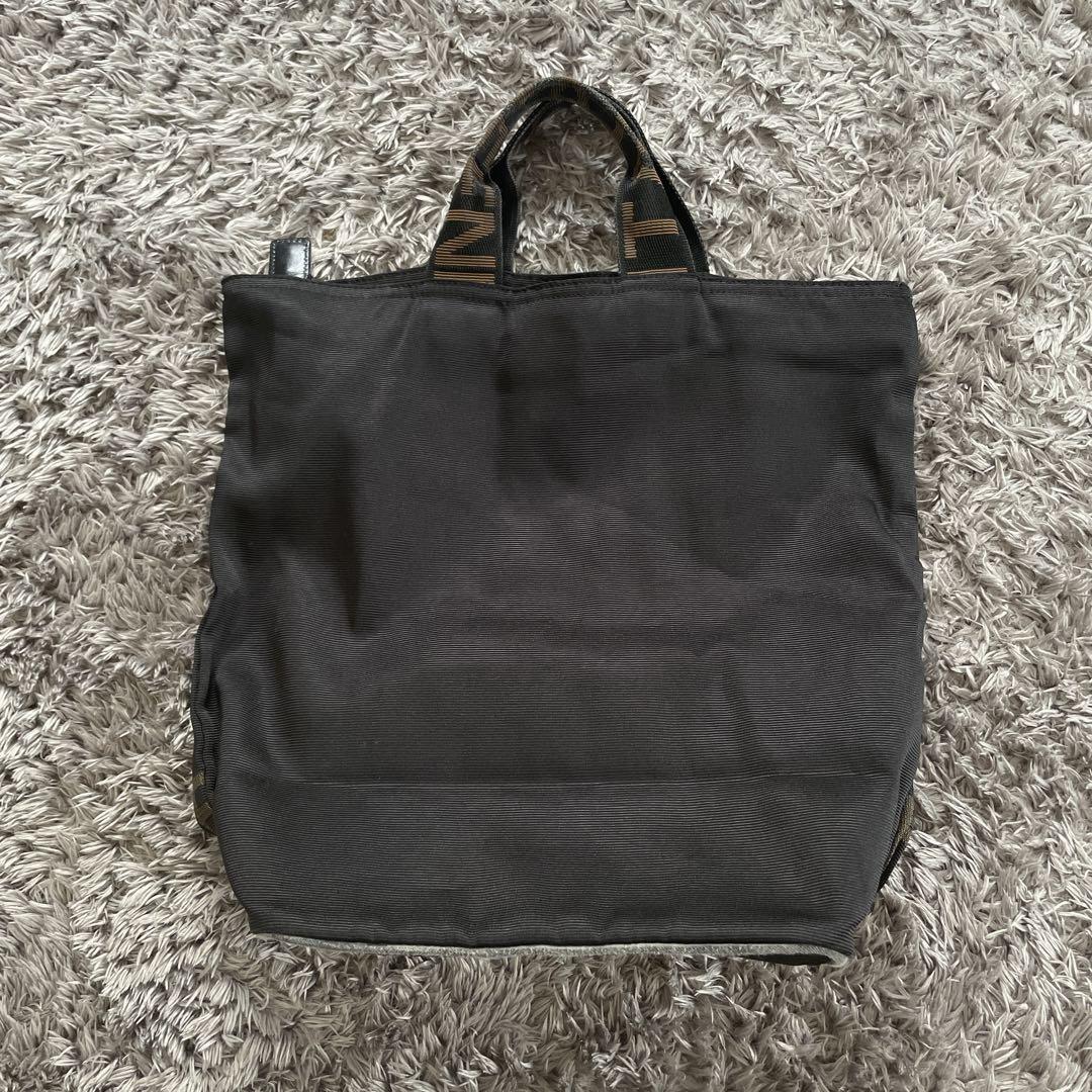 FENDI Hand Bag Tote Purse Logo Black Authentic