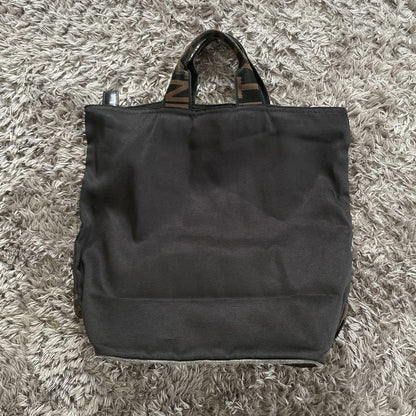 FENDI Hand Bag Tote Purse Logo Black Authentic