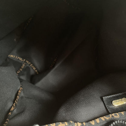 FENDI Hand Bag Tote Purse Logo Black Authentic