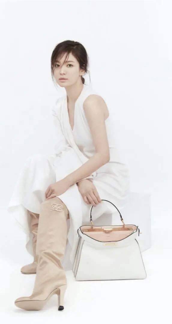 FENDI Long Boots Shoes EU 36 US 6 Champagne Gold Authentic