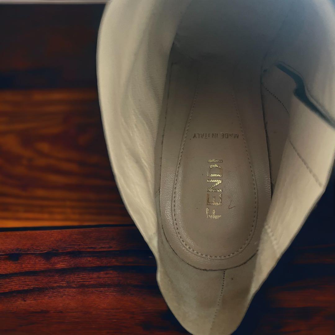 FENDI Short Boots Shoes EU 36.5 US 6.5 Leather Black Authentic