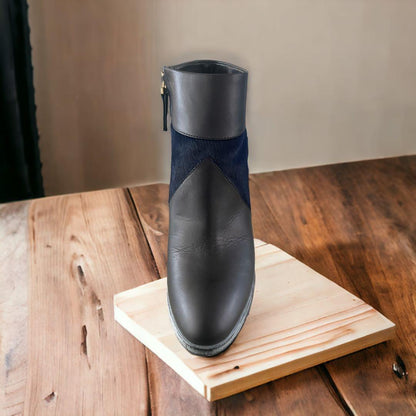 FENDI Short Boots Shoes EU 36.5 US 6.5 Leather Black Authentic