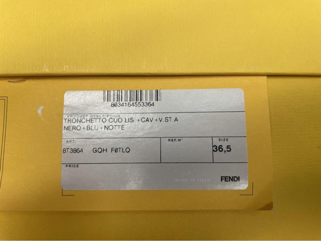 FENDI Short Boots Shoes EU 36.5 US 6.5 Leather Black Authentic