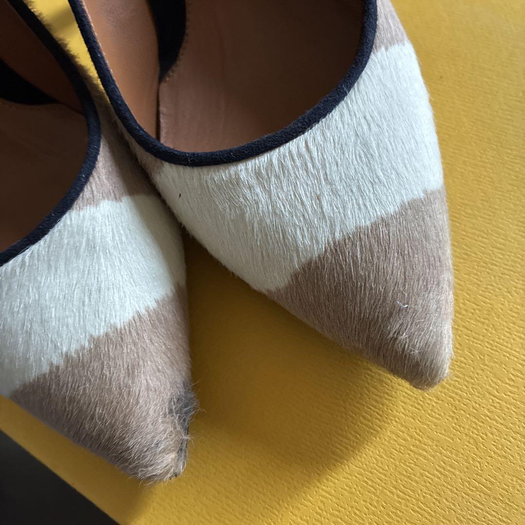 FENDI Shoes Pumps Heel EU 36 US 6 Beige White Authentic