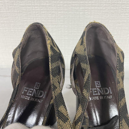 FENDI Shoes Pumps Heel FF Zucca EU 36.5 US 6.5 Multicolor Authentic