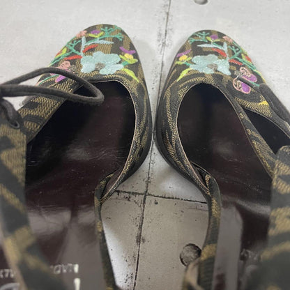 FENDI Shoes Pumps Heel FF Zucca EU 36.5 US 6.5 Multicolor Authentic