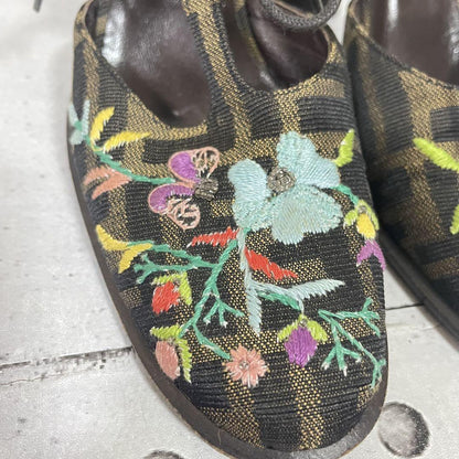 FENDI Shoes Pumps Heel FF Zucca EU 36.5 US 6.5 Multicolor Authentic