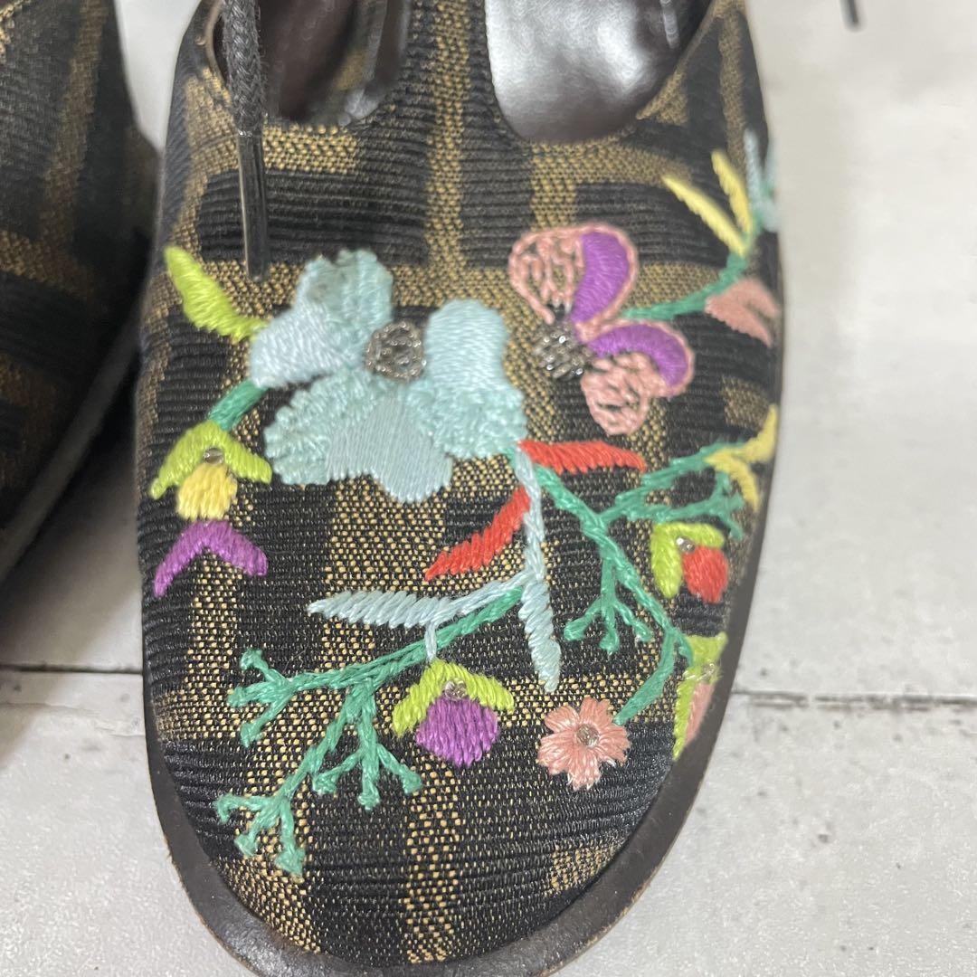 FENDI Shoes Pumps Heel FF Zucca EU 36.5 US 6.5 Multicolor Authentic