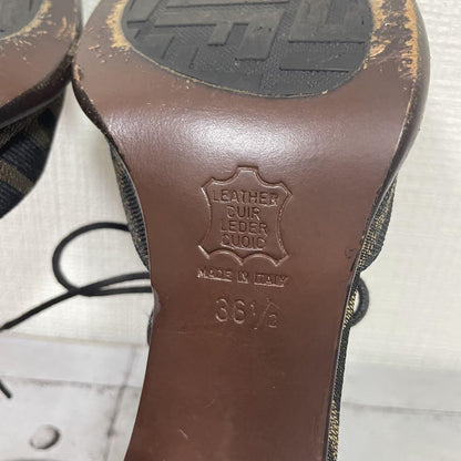 FENDI Shoes Pumps Heel FF Zucca EU 36.5 US 6.5 Multicolor Authentic