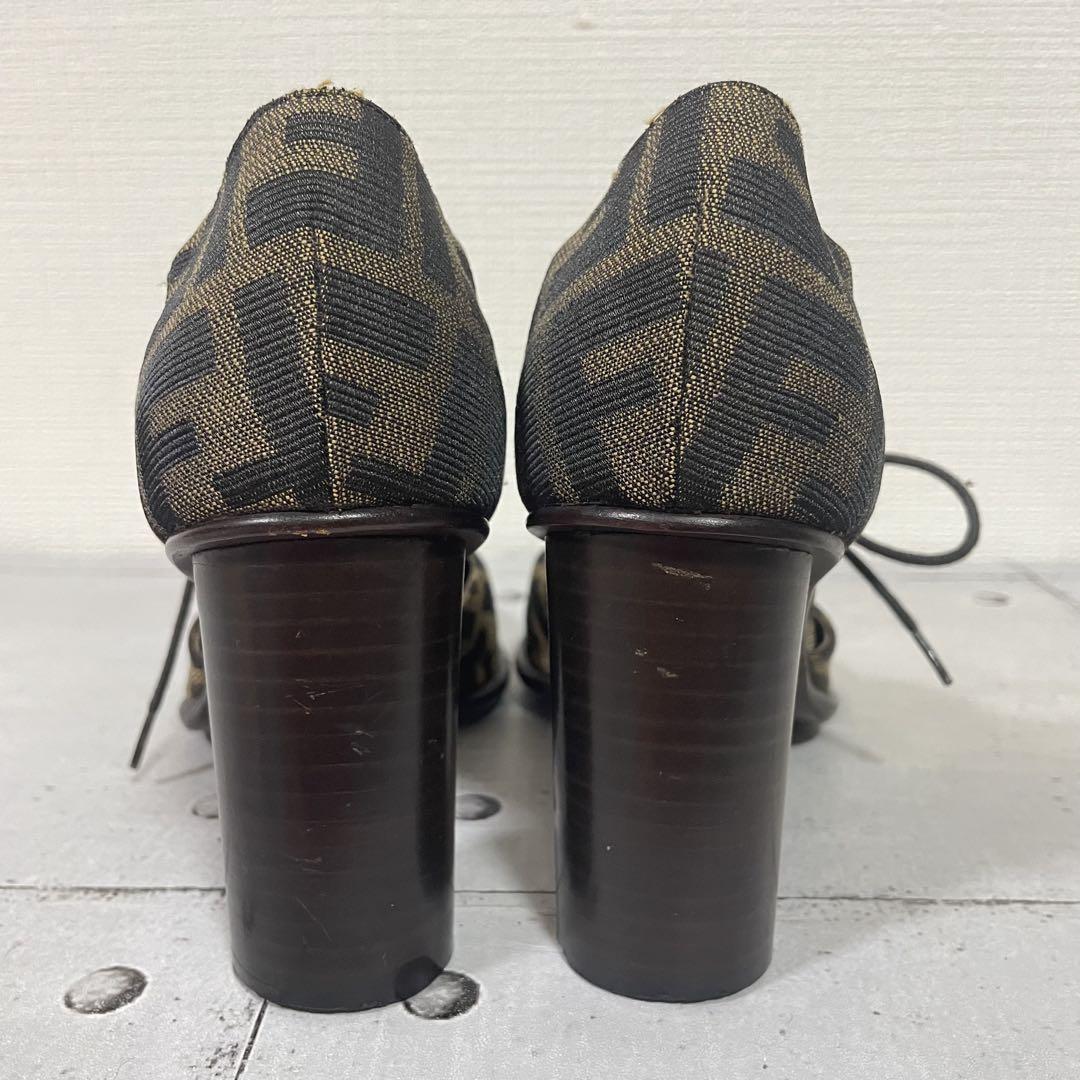 FENDI Shoes Pumps Heel FF Zucca EU 36.5 US 6.5 Multicolor Authentic