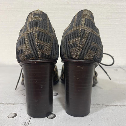 FENDI Shoes Pumps Heel FF Zucca EU 36.5 US 6.5 Multicolor Authentic