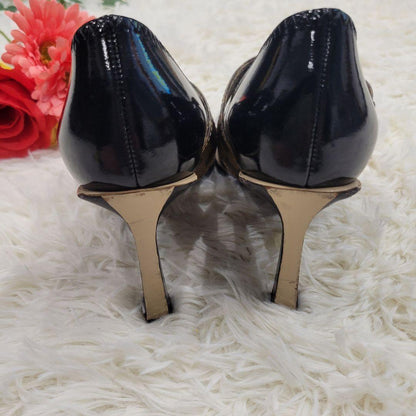 FENDI Shoes Pumps Heel FF Zucca EU 38 US 8 Black Authentic