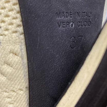 FENDI Sandals Shoes EU 37 US 7 Beige Black Authentic