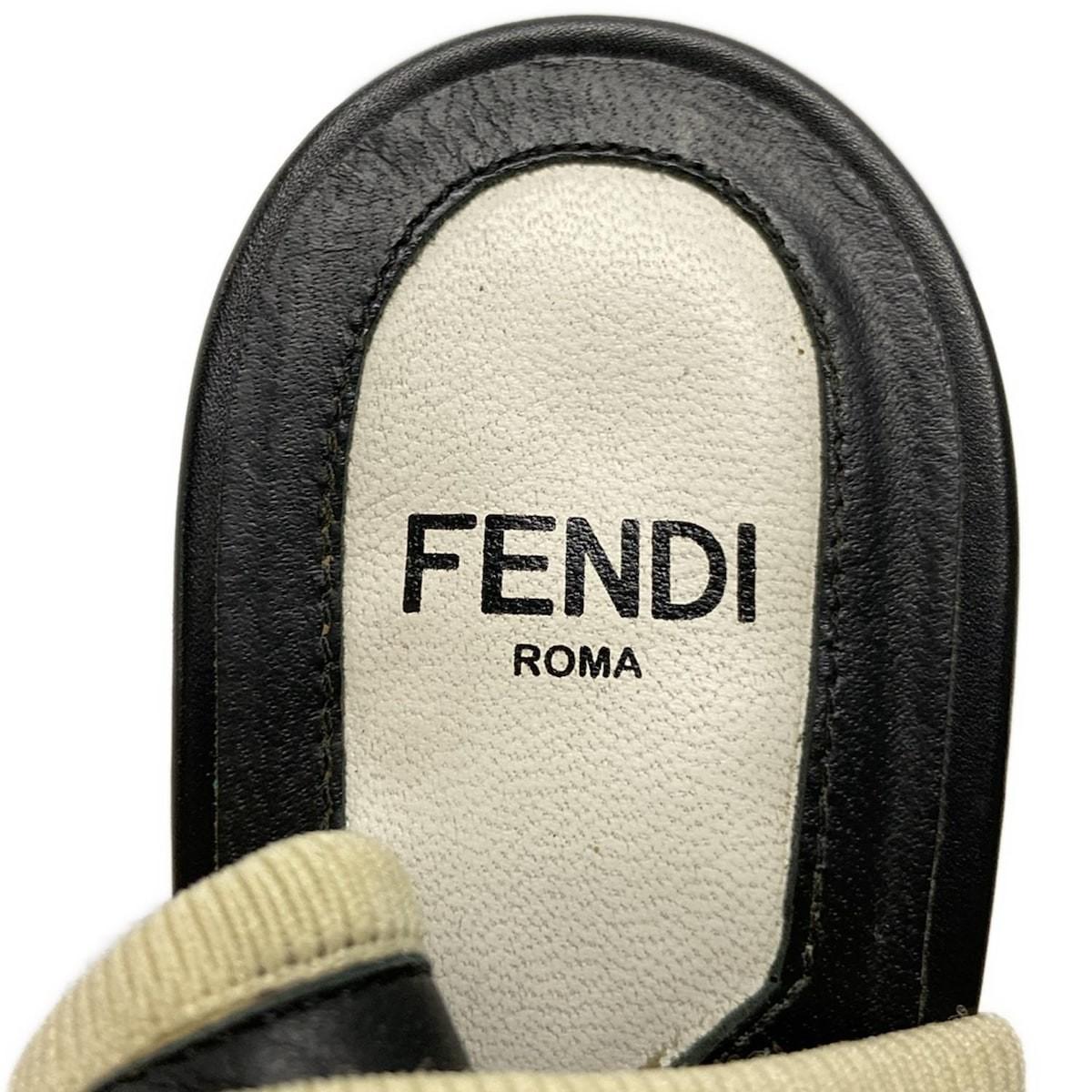 FENDI Sandals Shoes EU 37 US 7 Beige Black Authentic