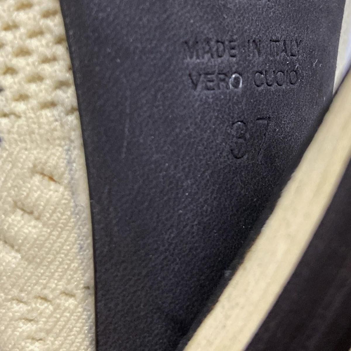 FENDI Sandals Shoes EU 37 US 7 Beige Black Authentic