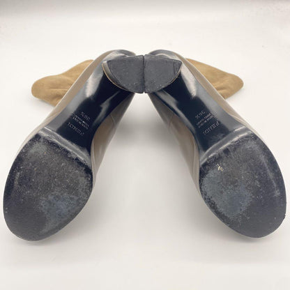 FENDI Short Boots Shoes EU 36.5 US 6.5 Suede Leather Brown Authentic