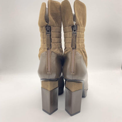 FENDI Short Boots Shoes EU 36.5 US 6.5 Suede Leather Brown Authentic