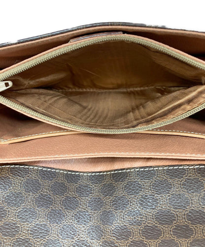 CELINE Shoulder Bag Purse Macadam Brown Authentic