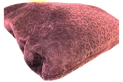 CELINE Shoulder Bag Purse C Macadam Leather Wine Red Authentic