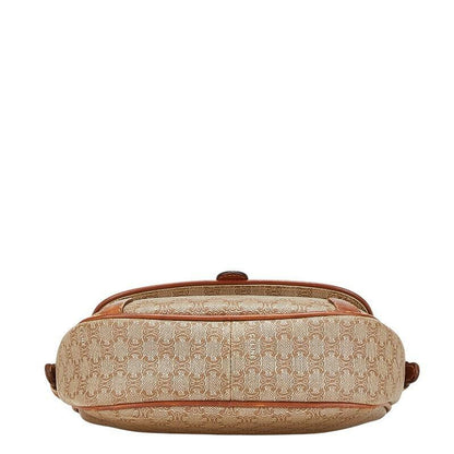 CELINE Shoulder Bag Purse Macadam PVC Leather Brown Authentic