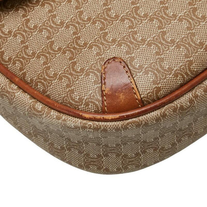 CELINE Shoulder Bag Purse Macadam PVC Leather Brown Authentic