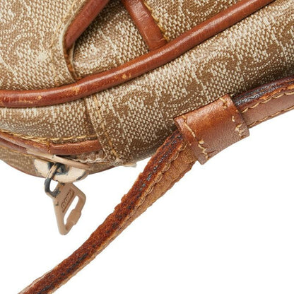 CELINE Shoulder Bag Purse Macadam PVC Leather Brown Authentic