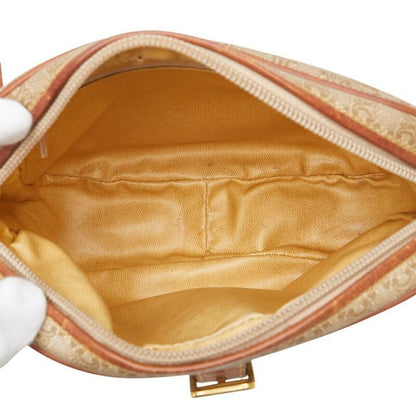 CELINE Shoulder Bag Purse Macadam PVC Leather Brown Authentic