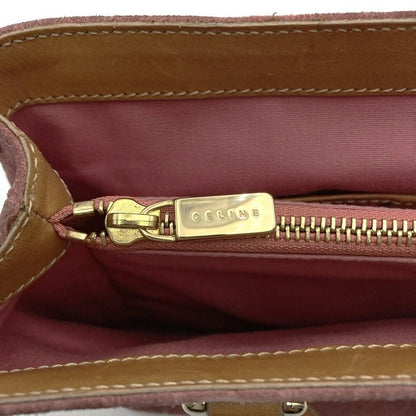 CELINE Hand Bag Tote Purse C Macadam Suede Leather Pink Authentic