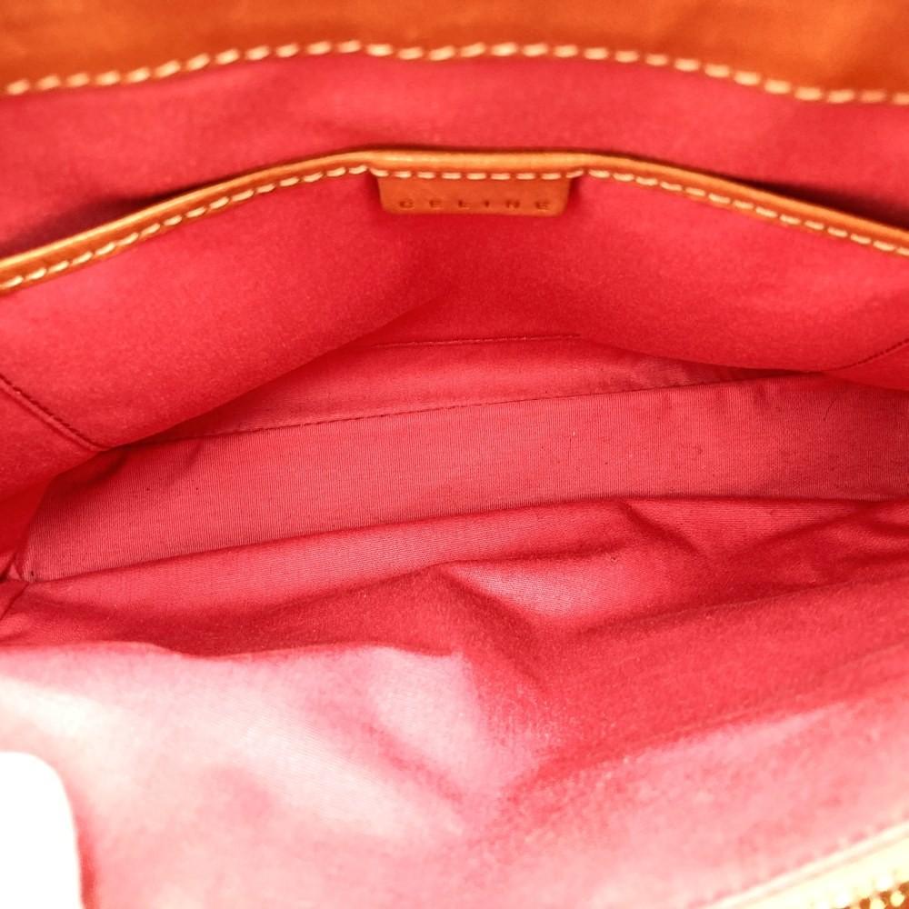 CELINE Hand Bag Tote Purse C Macadam Suede Leather Pink Authentic