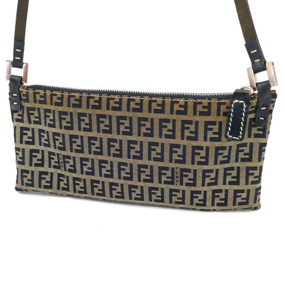 FENDI Accessory Pouch Hand Bag Tote Purse FF Zucchino Navy Authentic