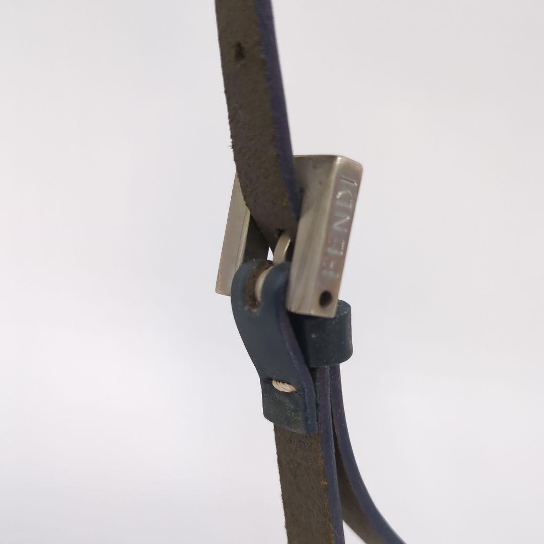 FENDI Accessory Pouch Hand Bag Tote Purse FF Zucchino Navy Authentic