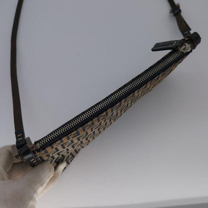 FENDI Accessory Pouch Hand Bag Tote Purse FF Zucchino Navy Authentic