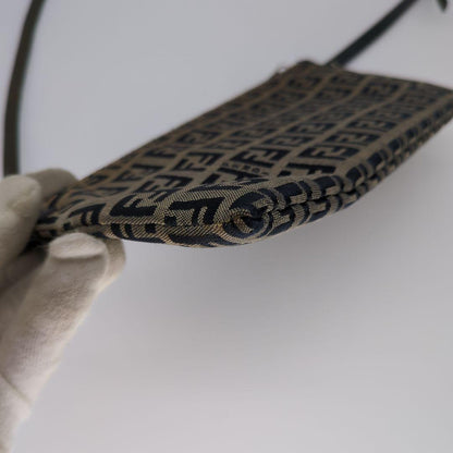 FENDI Accessory Pouch Hand Bag Tote Purse FF Zucchino Navy Authentic