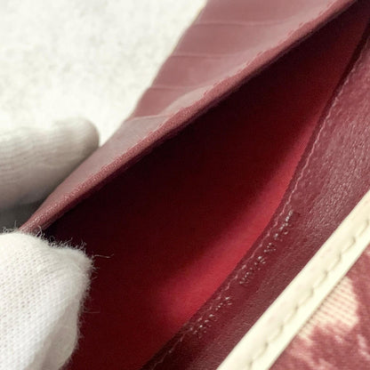 Christian Dior Wallet Trotter No.2 PVC Flap Long Purse Canvas Red Authentic
