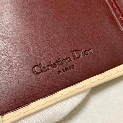 Christian Dior Wallet Trotter No.2 PVC Flap Long Purse Canvas Red Authentic