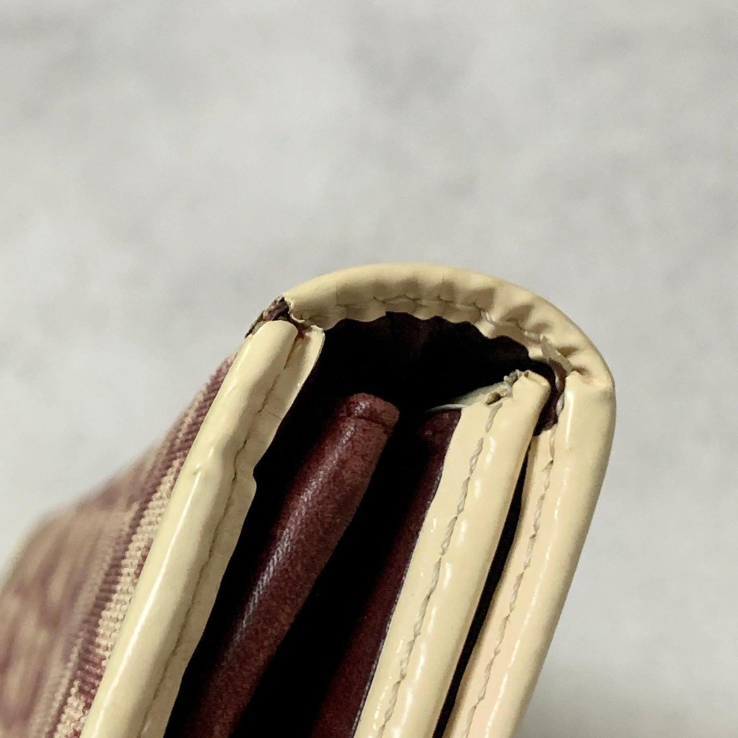 Christian Dior Wallet Trotter No.2 PVC Flap Long Purse Canvas Red Authentic