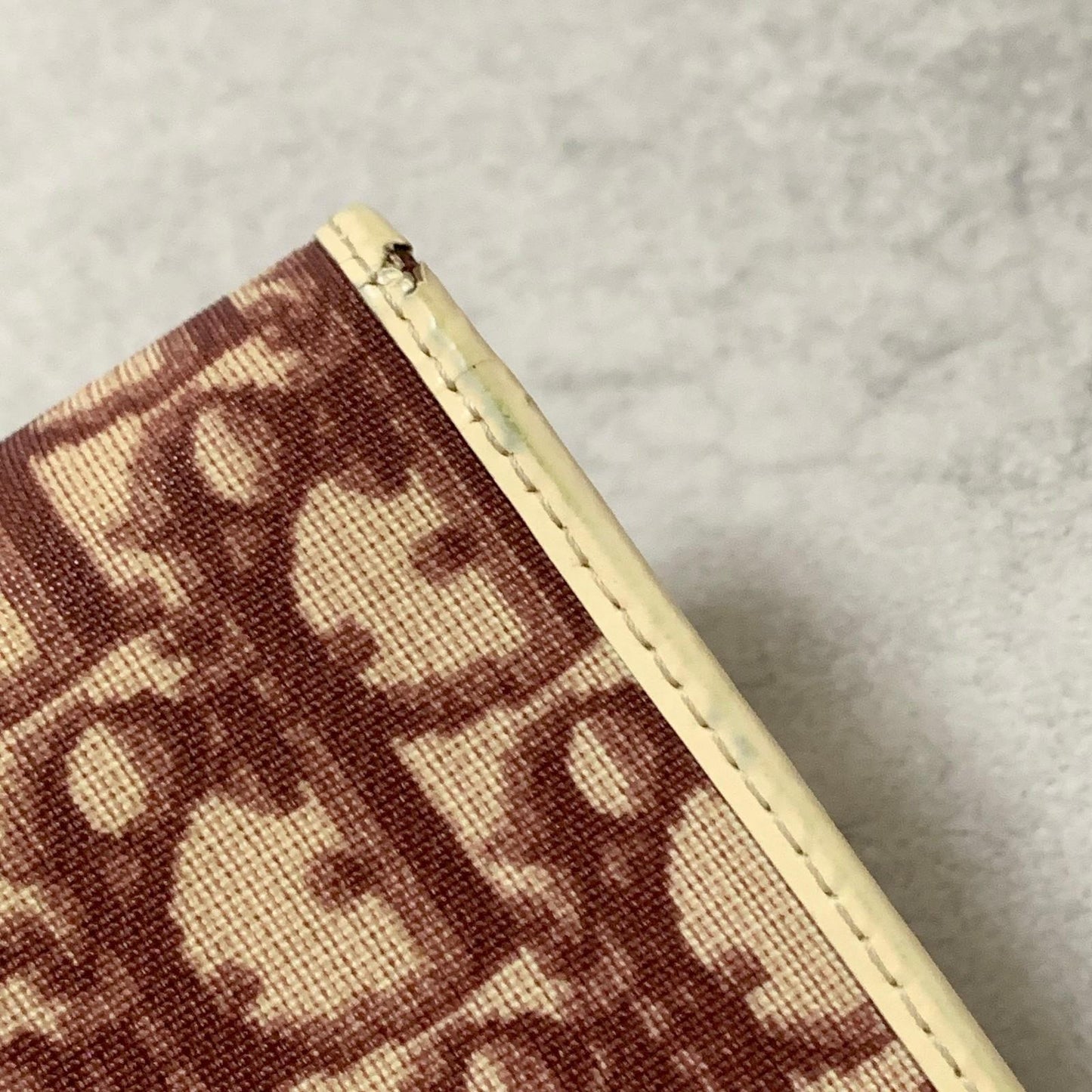 Christian Dior Wallet Trotter No.2 PVC Flap Long Purse Canvas Red Authentic