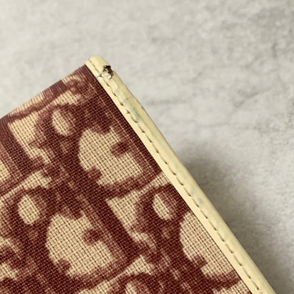 Christian Dior Wallet Trotter No.2 PVC Flap Long Purse Canvas Red Authentic