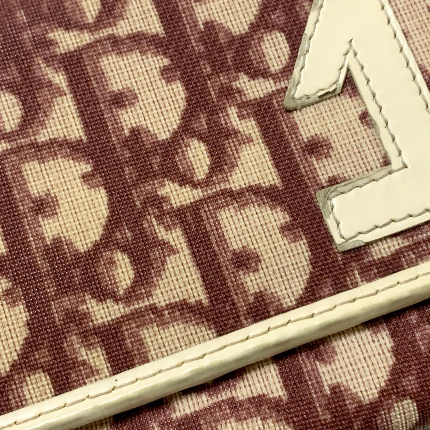 Christian Dior Wallet Trotter No.2 PVC Flap Long Purse Canvas Red Authentic