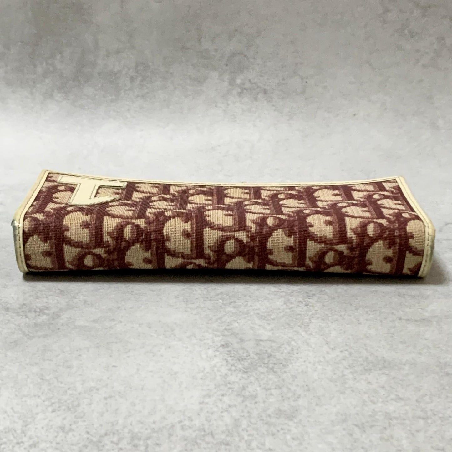 Christian Dior Wallet Trotter No.2 PVC Flap Long Purse Canvas Red Authentic