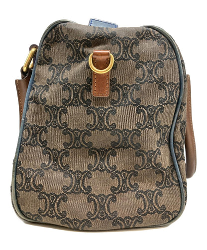 CELINE Boston Bag Hand Bag Tote Purse Macadam Brown Authentic