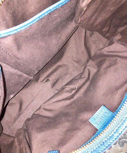 CELINE Boston Bag Hand Bag Tote Purse Macadam Brown Authentic