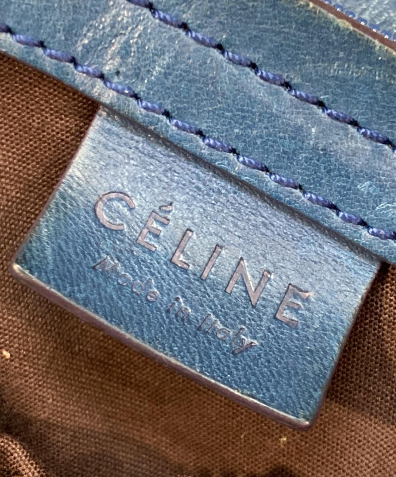 CELINE Boston Bag Hand Bag Tote Purse Macadam Brown Authentic